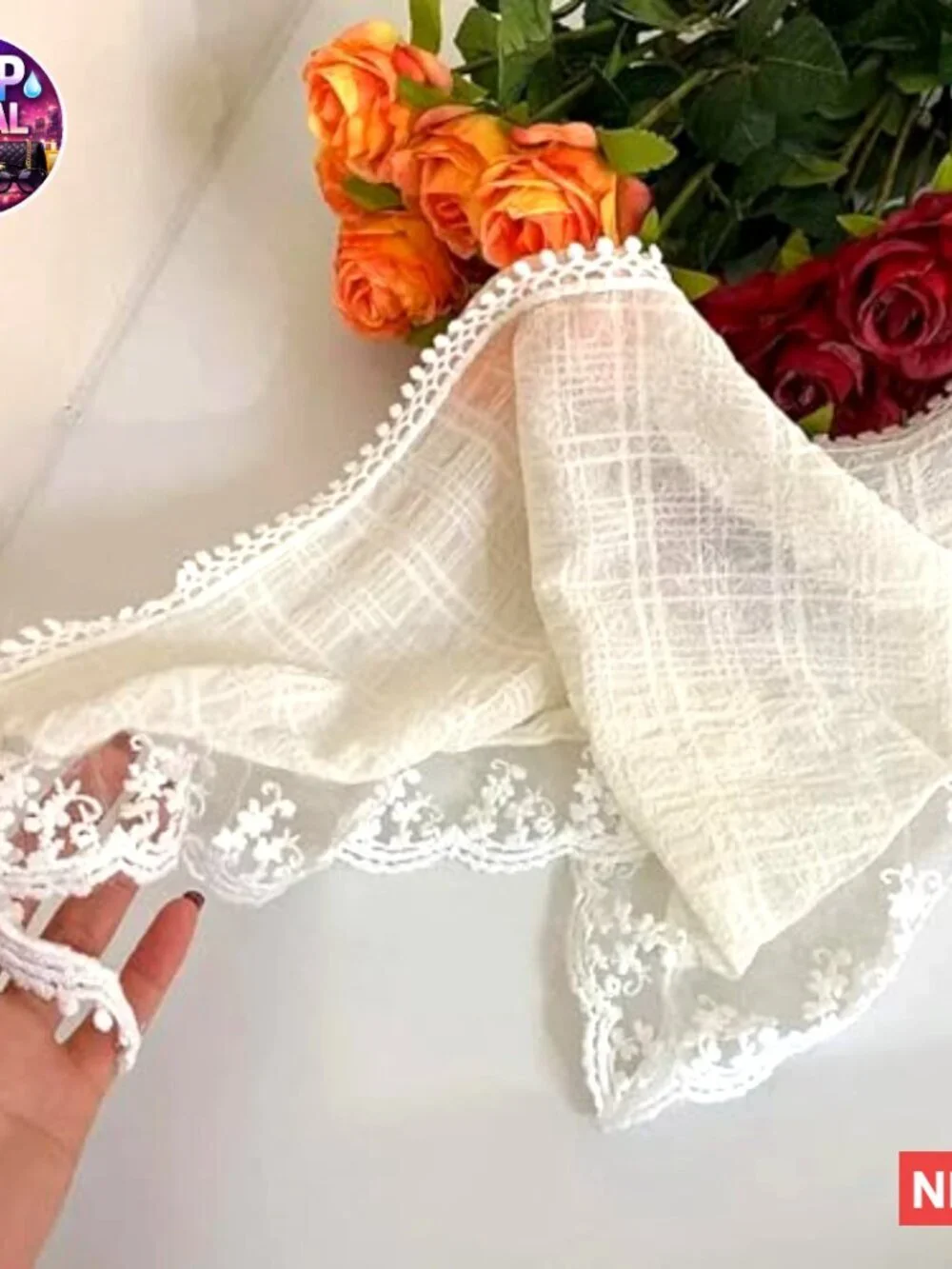 Polyester Lace Bandana Headband Scarf Adjustable Hair Accessory